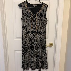 Black and white dress with gold details